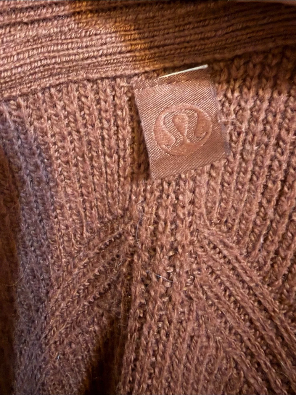 lululemon  merino wool blend  Ribbed long wrap sweater Brown Open-Front Cardigan